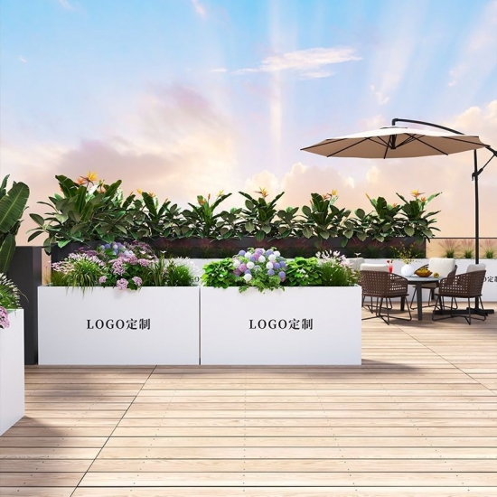 Galvanized Raised planter box, Planter Garden Boxes Outdoor, Rectangular Large Metal Vegetable Box flower box partition