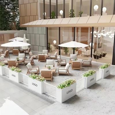 Outdoor wrought iron flower box mesh combination, stainless steel Planter box outdoor partition, suitable for cafes, companies, rooftops and courtyards.