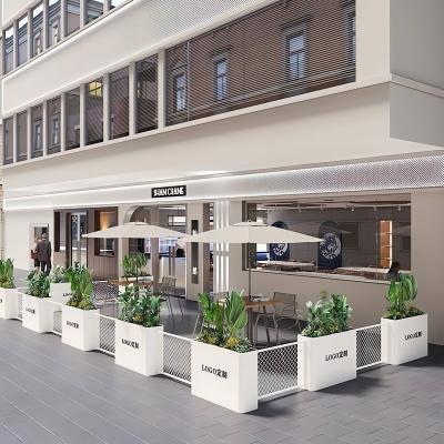 Outdoor wrought iron flower box mesh combination, stainless steel Planter box outdoor partition, suitable for cafes, companies, rooftops and courtyards.